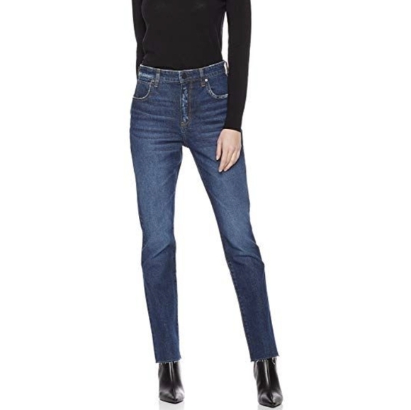 HALE Jeans slight distressed raw edge blue denim skinny Casual NWT. W24 L31 - Picture 7 of 7